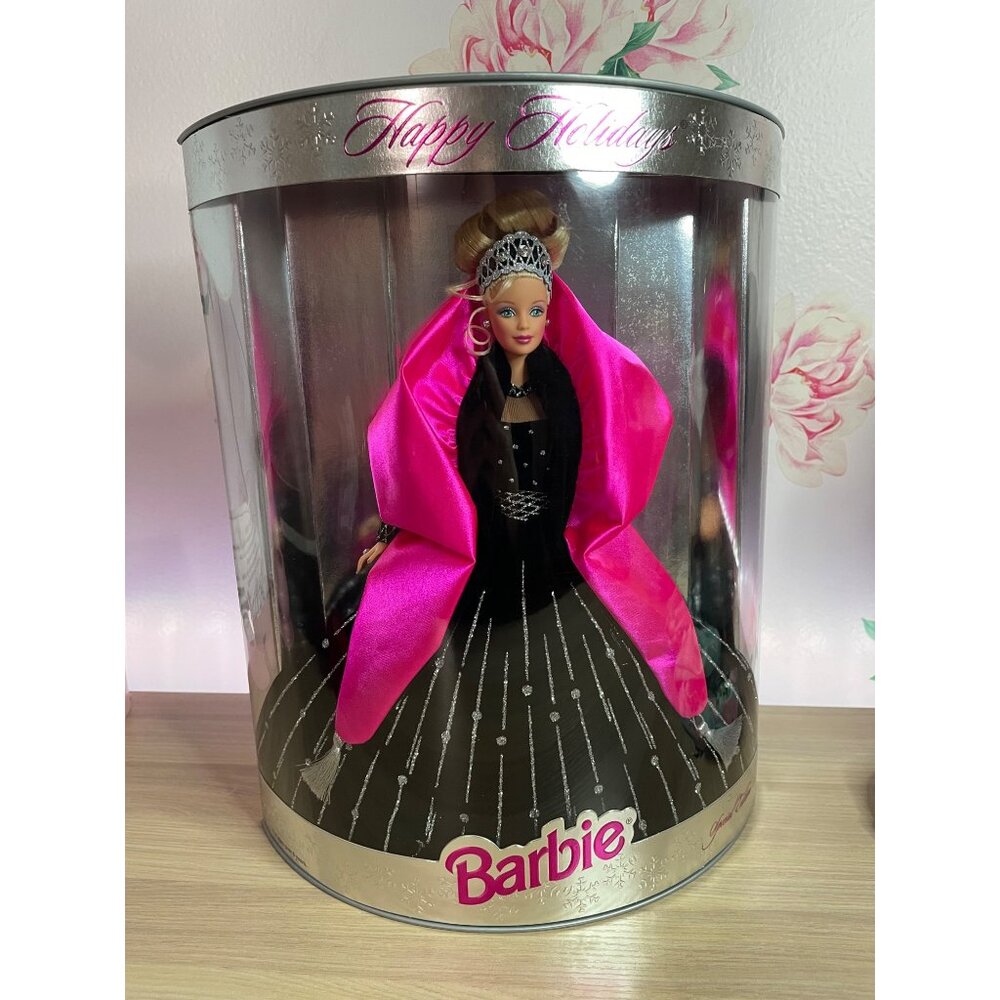 1998 Mattel Happy Holidays Barbie NIB - Rare Box Misprint/Error Collectible Doll